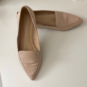 Pink suede loafers size 8